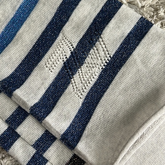 NWT Zadig & Voltaire Hila Lurex Metallic Striped Merino Wool Sweater Pullover S - Picture 11 of 11